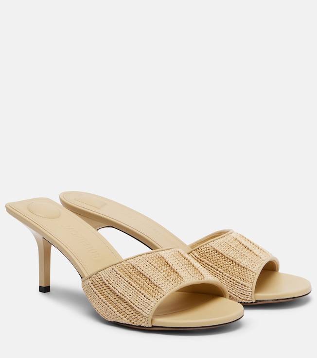 Cubisto raffia-effect mules | Jacquemus