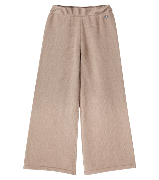 Cotton and wool wide-leg pants | Monnalisa
