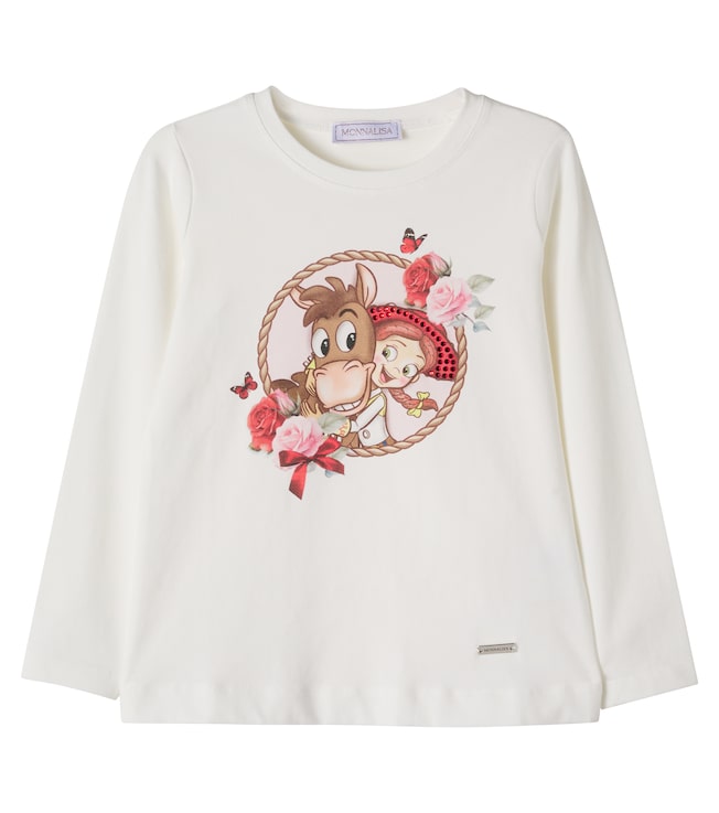 Printed cotton-blend jersey T-shirt | Monnalisa