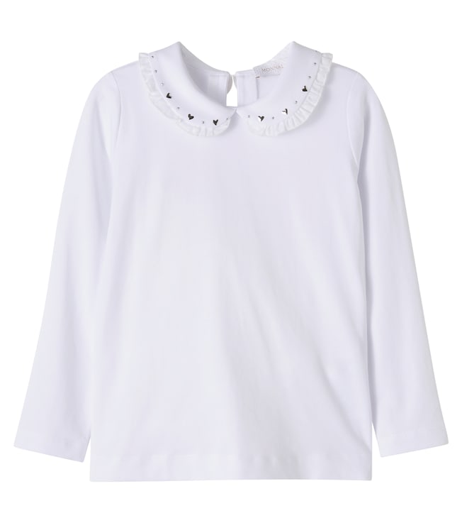 Embellished cotton-blend jersey T-shirt | Monnalisa