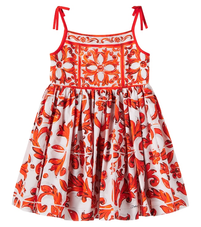 Majolica cotton dress | Dolce&Gabbana Kids