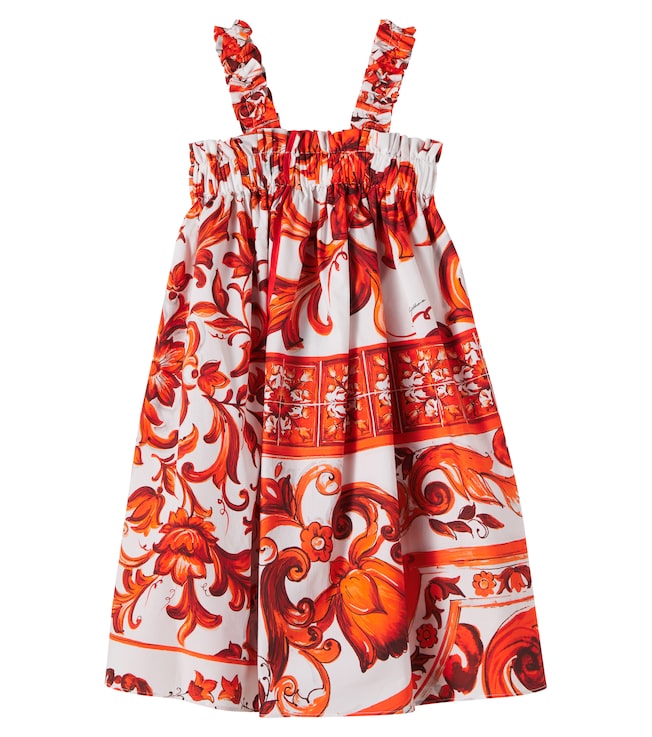 Majolica cotton dress | Dolce&Gabbana Kids